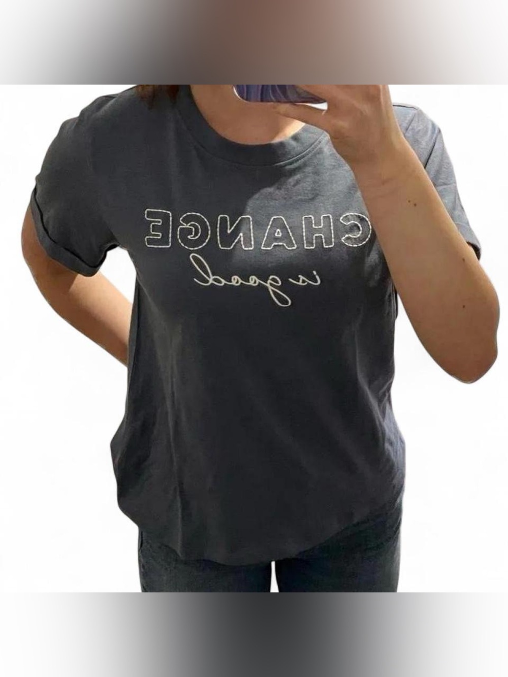 Short Sleeve 'Change is Good' Graphic Tee - Navy